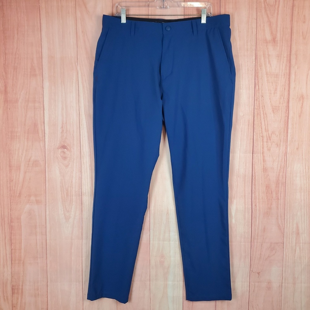Rhone Mens Chino Pants Sz 36 Blue Slim Fit Tech Performance